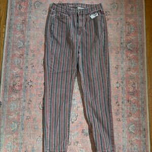 American Eagle Outfitters Red and Blue Striped Pants